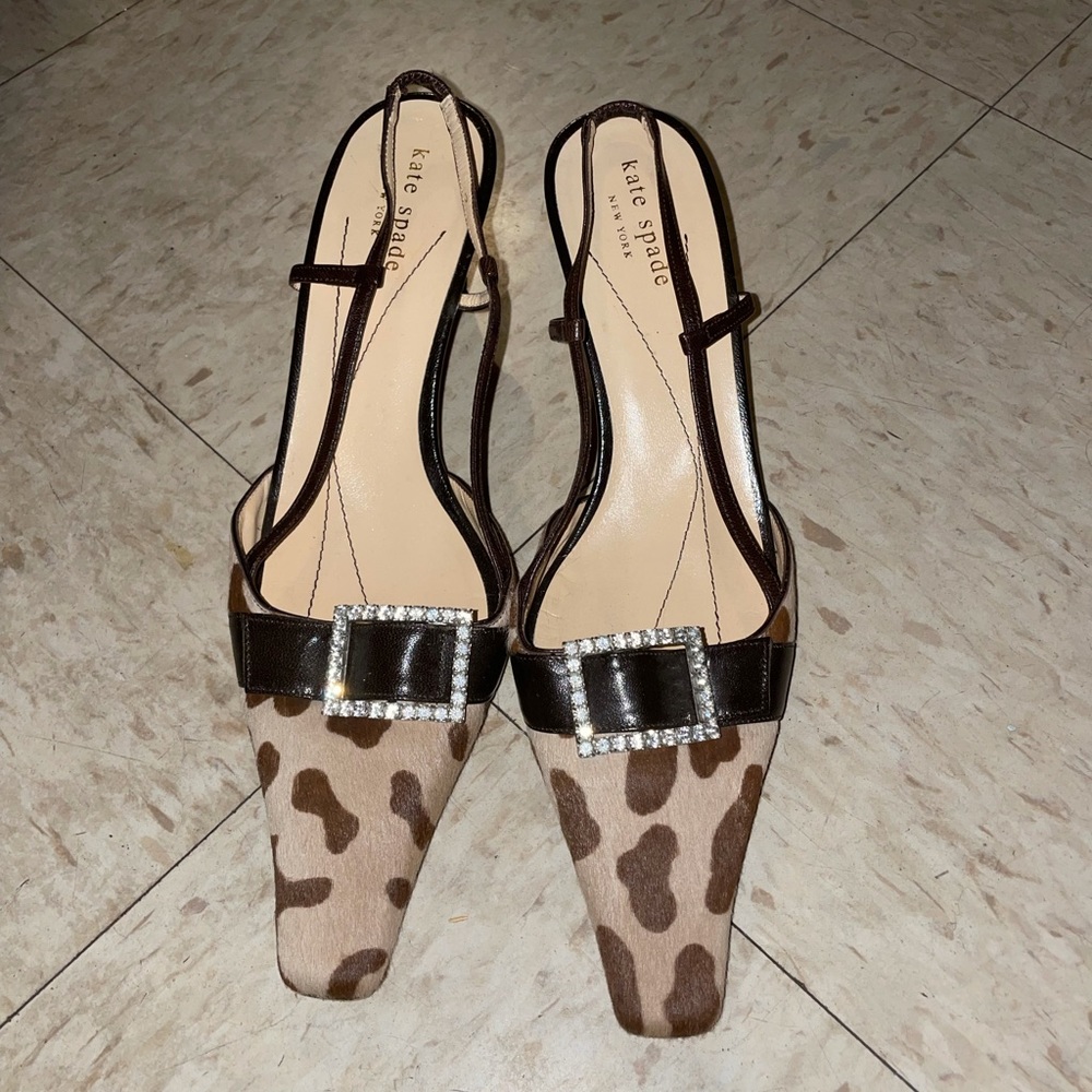 Kate Spade Ponyhair Slingback Kitten Heels
